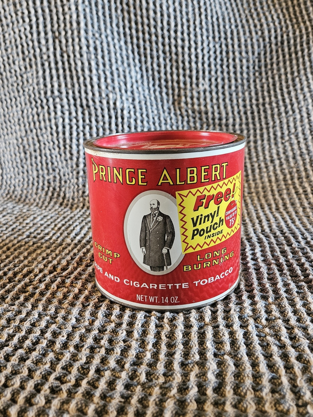 Prince Albert Red Tobacco Can - Vintage Tin